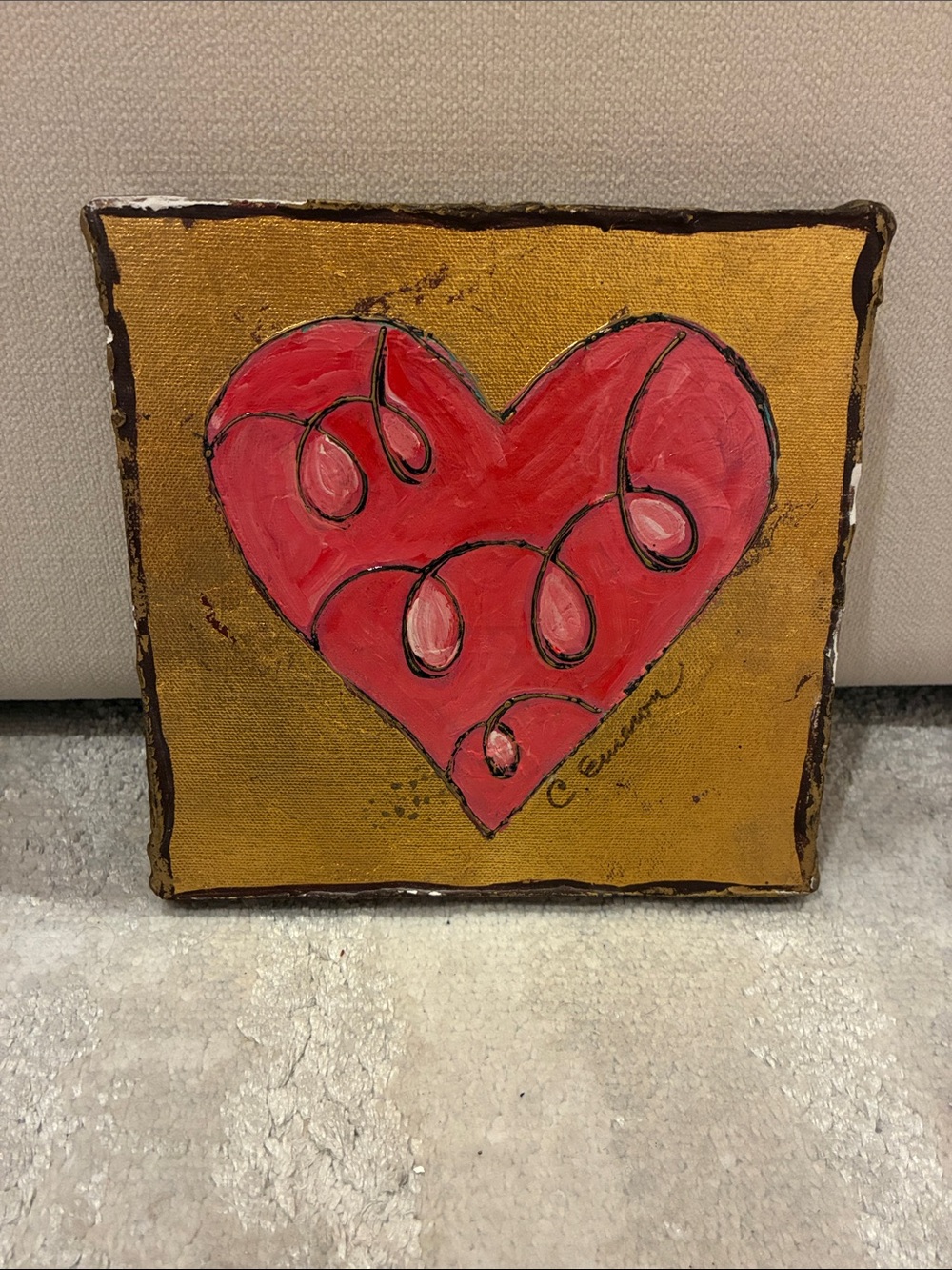 Pink Heart Canvas Wall Art